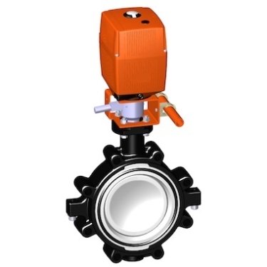 24V 美標(biāo)(ANSI) 帶手動手柄，+GF+電動蝶閥 蝶閥 進(jìn)口蝶閥