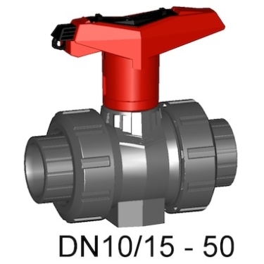 瑞士+GF+ 546型球閥，日標PVC-U手動球閥, 帶可鎖定手柄